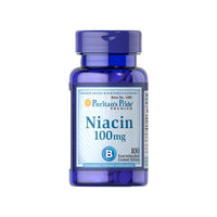 Thumbnail for This Puritan's Pride Vitamin B-3 Niacin 100 mg 100 Tablets bottle supports nervous system health and energy metabolism.