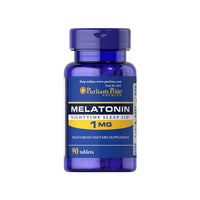 Miniatura do frasco de Puritan's Pride Melatonin 1 mg 90 Tablets.