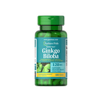 Miniatura de Puritan's Pride Extrato de Ginkgo Biloba 24% 120 mg 100 cápsulas.
