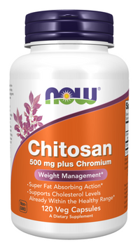 Miniatura de Now Foods Chitosan 500 mg mais Chromium 120 Cápsulas Vegetais.