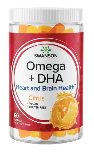 Swanson Omega Plus DHA 60 gomas - Citrus oferece-te ácidos gordos essenciais para um coração, cérebro e bem-estar geral mais saudáveis. Estas gomas ajudam a manter os níveis de colesterol e de triglicéridos.