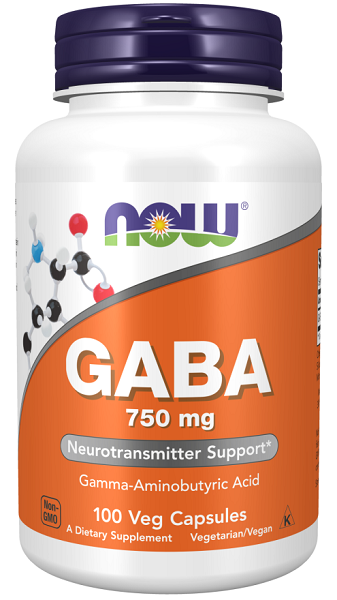 Now Foods GABA 750 mg 100 cápsulas vegetais.