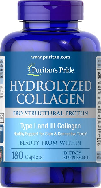 Puritan's Pride Colagénio hidrolisado 1000 mg 180 cápsulas.