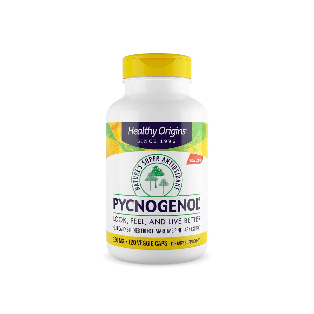 Este suplemento alimentar contém 60 cápsulas de Healthy Origins Pycnogenol 150 mg 120 vege capsules, conhecido pelas suas propriedades antioxidantes e pelo seu impacto positivo na saúde cardiovascular.