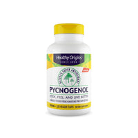 Miniatura de Este suplemento alimentar contém 60 cápsulas de Healthy Origins Pycnogenol 150 mg 120 cápsulas vegetais, conhecido pelas suas propriedades antioxidantes e pelo seu impacto positivo na saúde cardiovascular.