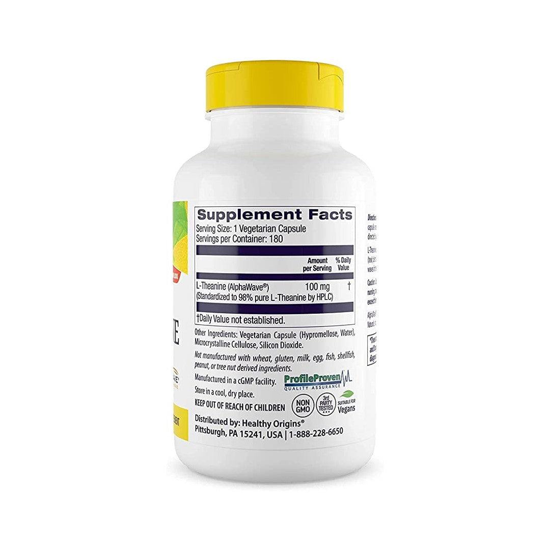 L-Teanina 100 mg (AlphaWave) 180 cápsulas vegetais - Informação suplementar