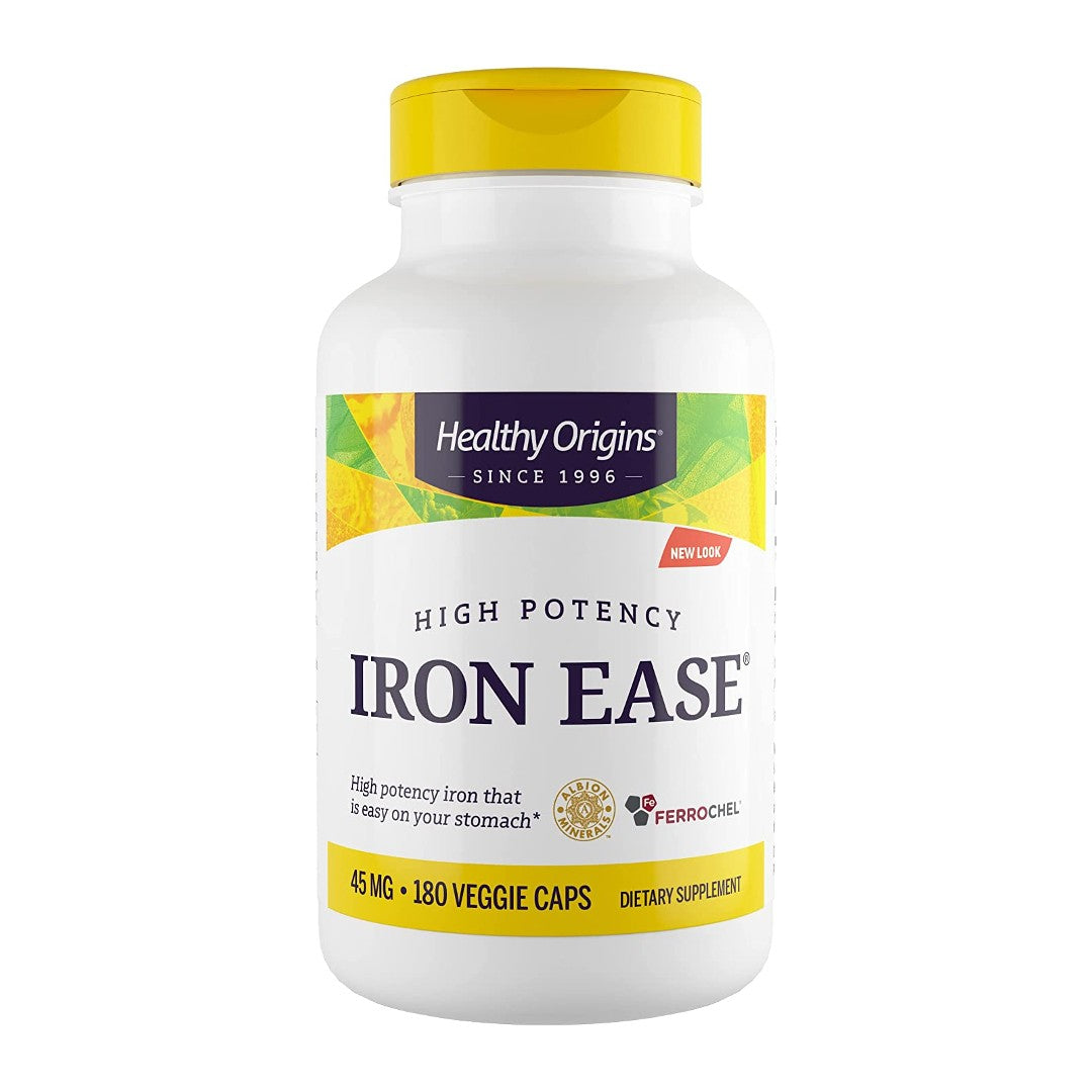 Healthy Origins Iron Ease 45 mg 180 cápsulas vegetais.