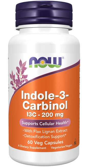 Now Foods Indole 3 Carbinol 200 mg com Lingans 60 Cápsulas Vegetais.