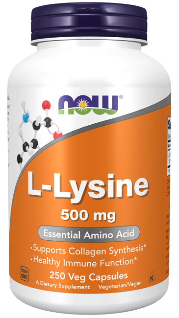 Now Foods Lisina 500 mg 250 Cápsulas vegetais.