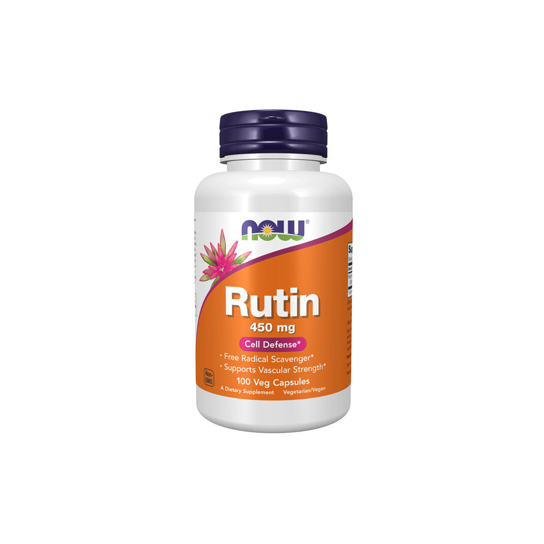 Now Foods Rutina 450mg 100 Cápsulas Vegetais - Bioflavonoide natural para os capilares.