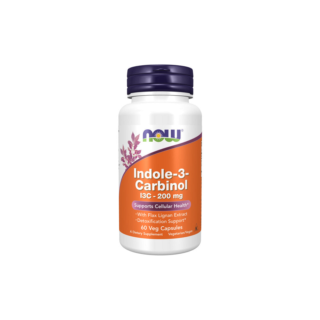 Now Foods Indole 3 Carbinol 200 mg com Lingans 60 Cápsulas Vegetais.