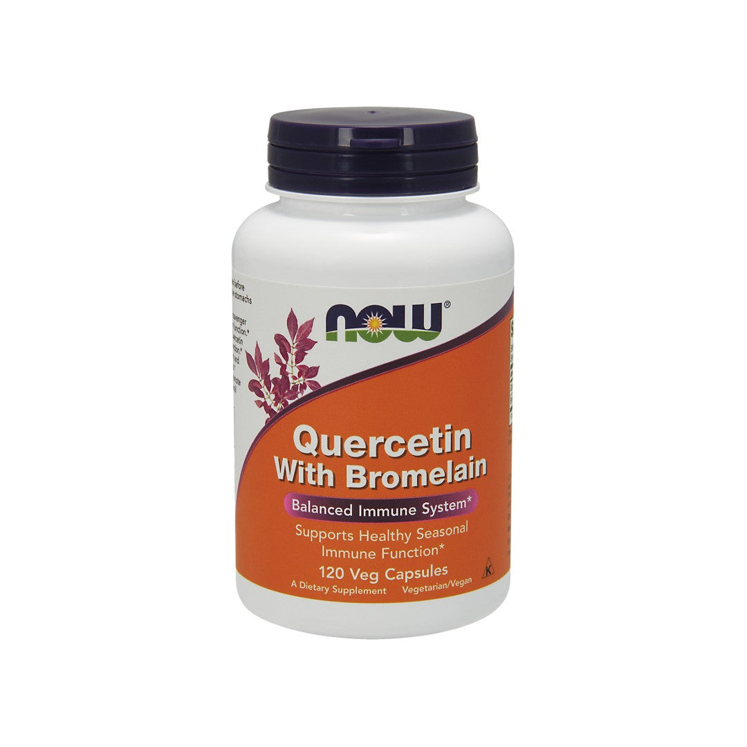 Now Foods Quercetin with Bromelain 120 cápsulas vegetais é um suplemento alimentar concebido para apoiar o sistema imunitário e promover a função imunitária sazonal. Contém quercetina, um antioxidante natural que tem sido demonstrado.