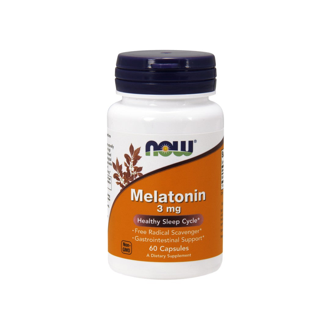Now Foods Melatonina 3 mg 60 cápsulas vegetais.
