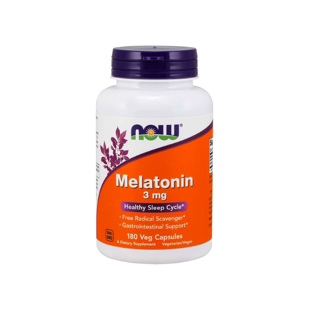 Now Foods Melatonina 3 mg 180 cápsulas vegetais.
