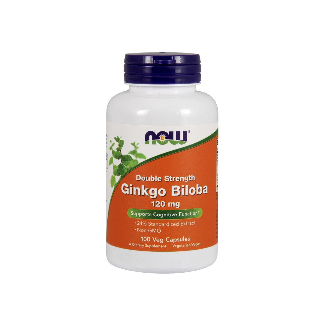 Now Foods Extrato de Ginkgo Biloba 24% 120 mg 100 cápsulas vegetais.