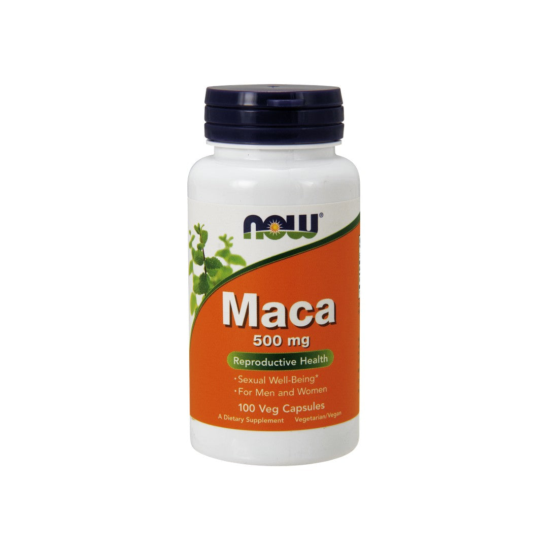 Now Foods Maca 500 mg 100 cápsulas vegetais.