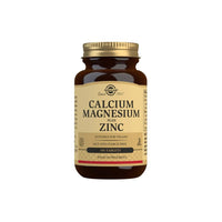 Miniatura de Um frasco de suplemento alimentar com 100 comprimidos de Solgar Calcium Magnesium Plus Zinc.