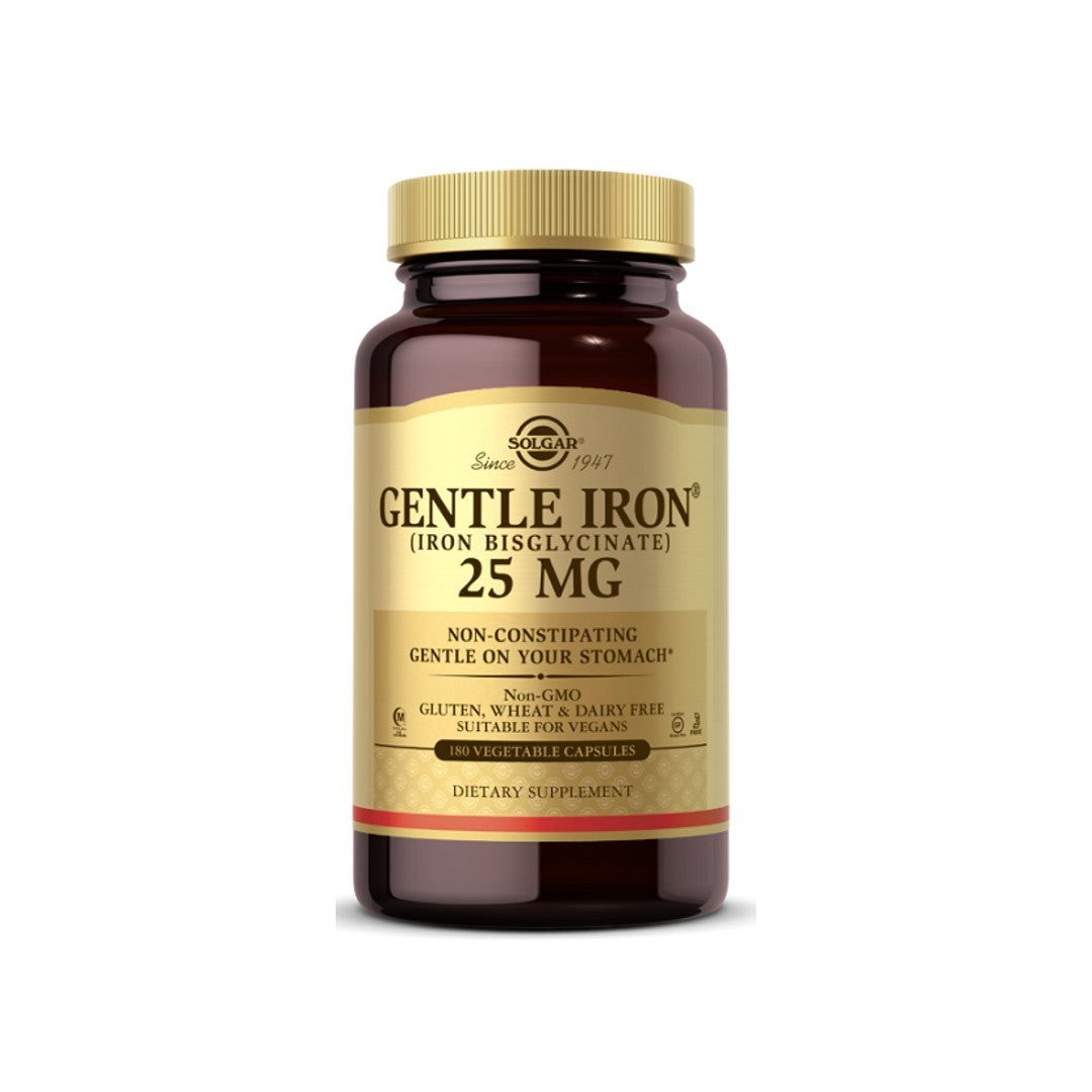 Solgar Gentle Iron 25 mg 180 cápsulas vegetais.