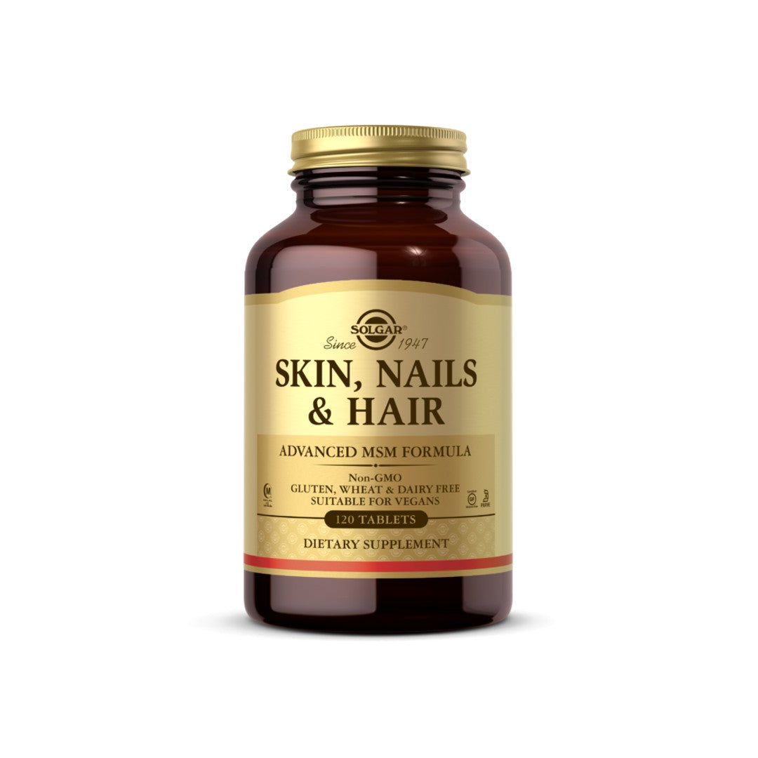 Solgar Hair, Skin & Nails 120 comprimidos fórmula avançada.