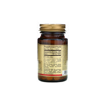 Miniatura de um frasco de Solgar Niacina Vitamina B-3 100 mg 100 comprimidos sobre um fundo branco.