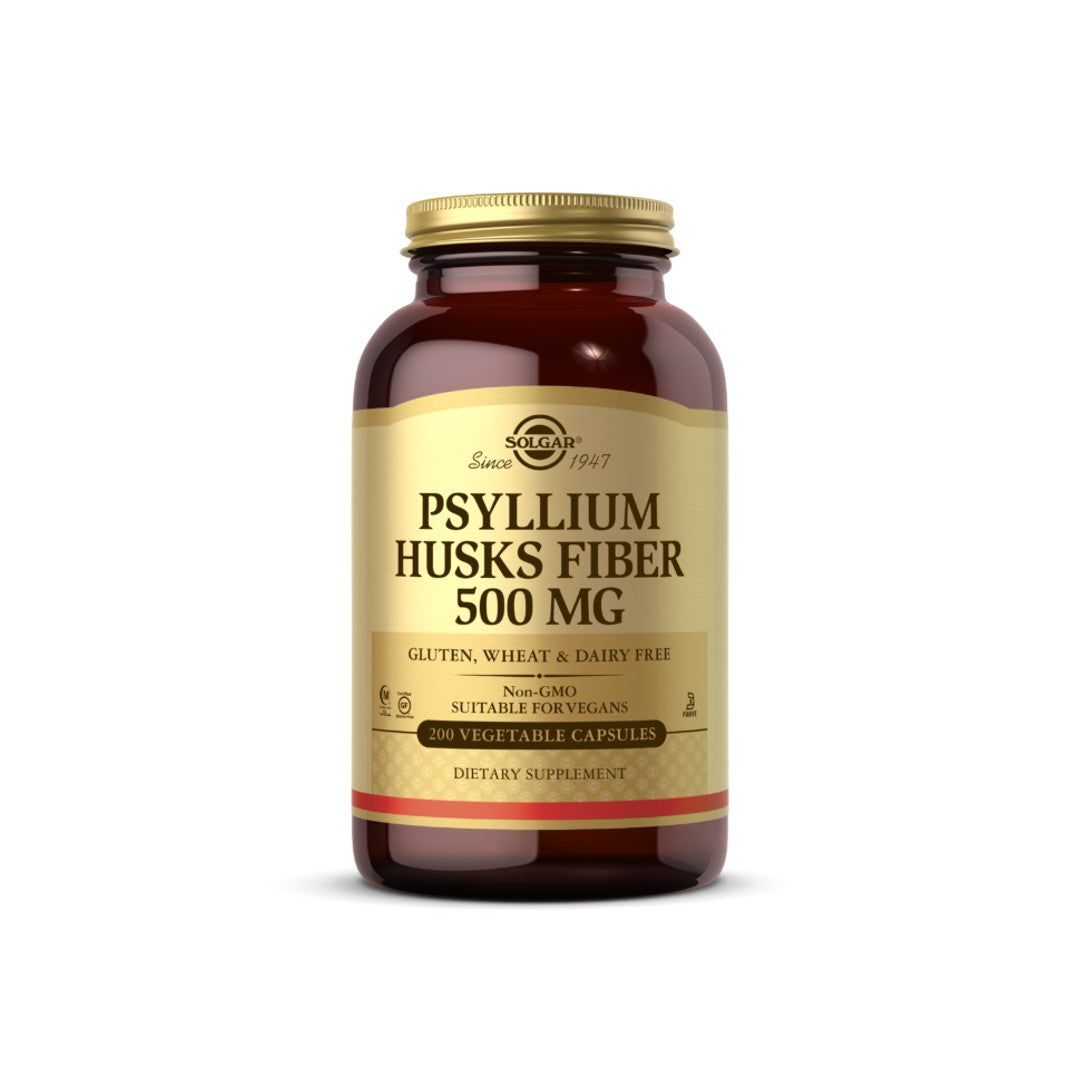 Solgar Psyllium Husks Fiber 500 mg 200 cápsulas vegetais é um suplemento alimentar rico em fibras, que apoia a saúde do sistema digestivo e ajuda na perda de peso.
