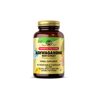 Miniatura de um frasco de Solgar Ashwagandha 400 mg 60 cápsulas com vitamina c.