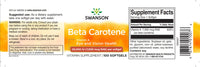 Miniatura de Swanson Beta-Caroteno - 25000 UI softgels Vitamina A rótulo do suplemento alimentar.