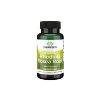Miniatura de Swanson Rhodiola Rosea Root 400 mg 100 Capsules, uma erva adaptogénica conhecida por combater o stress.