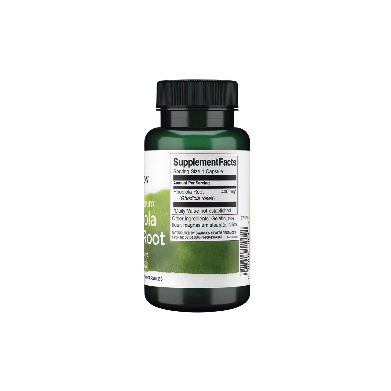 Swanson Raiz de Rhodiola Rosea 400 mg 100 Cápsulas - uma erva adaptogénica para combater o stress.