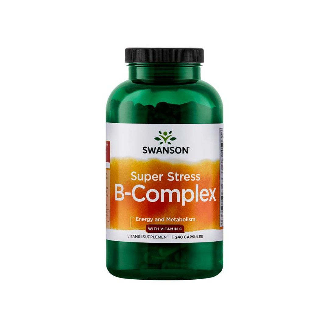 Swanson B-Complex com Vitamina C - 500 mg 240 cápsulas.