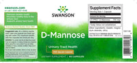 Miniatura de um rótulo de Swanson D-Mannose - 700 mg 60 cápsulas.