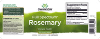 Miniatura de um rótulo para Swanson Rosemary - 400 mg 90 capsules, um antioxidante para combater os radicais livres.
