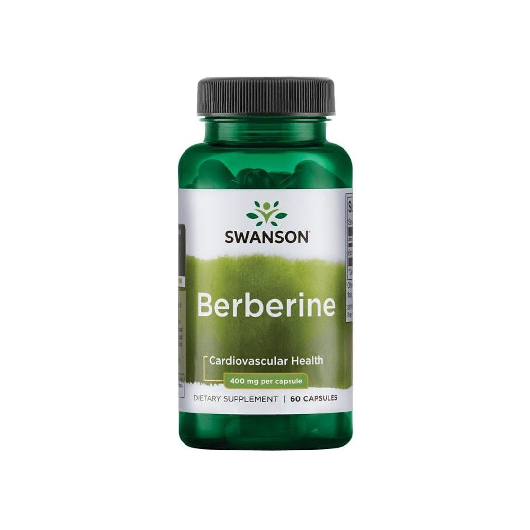 Swanson A berberina é um suplemento alimentar de 400 mg disponível em 60 cápsulas.