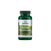 Miniatura de Um frasco de Swanson's Reishi Mushroom 600 mg 60 Veggie Capsules, conhecido pelos seus benefícios para a saúde imunitária e propriedades antioxidantes.
