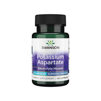 Miniatura de um frasco de suplemento alimentar Swanson's Potassium Aspartate - 99 mg 90 capsules.