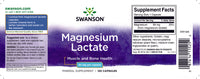 Miniatura do rótulo de Swanson Lactato de Magnésio - 84 mg 120 cápsulas.