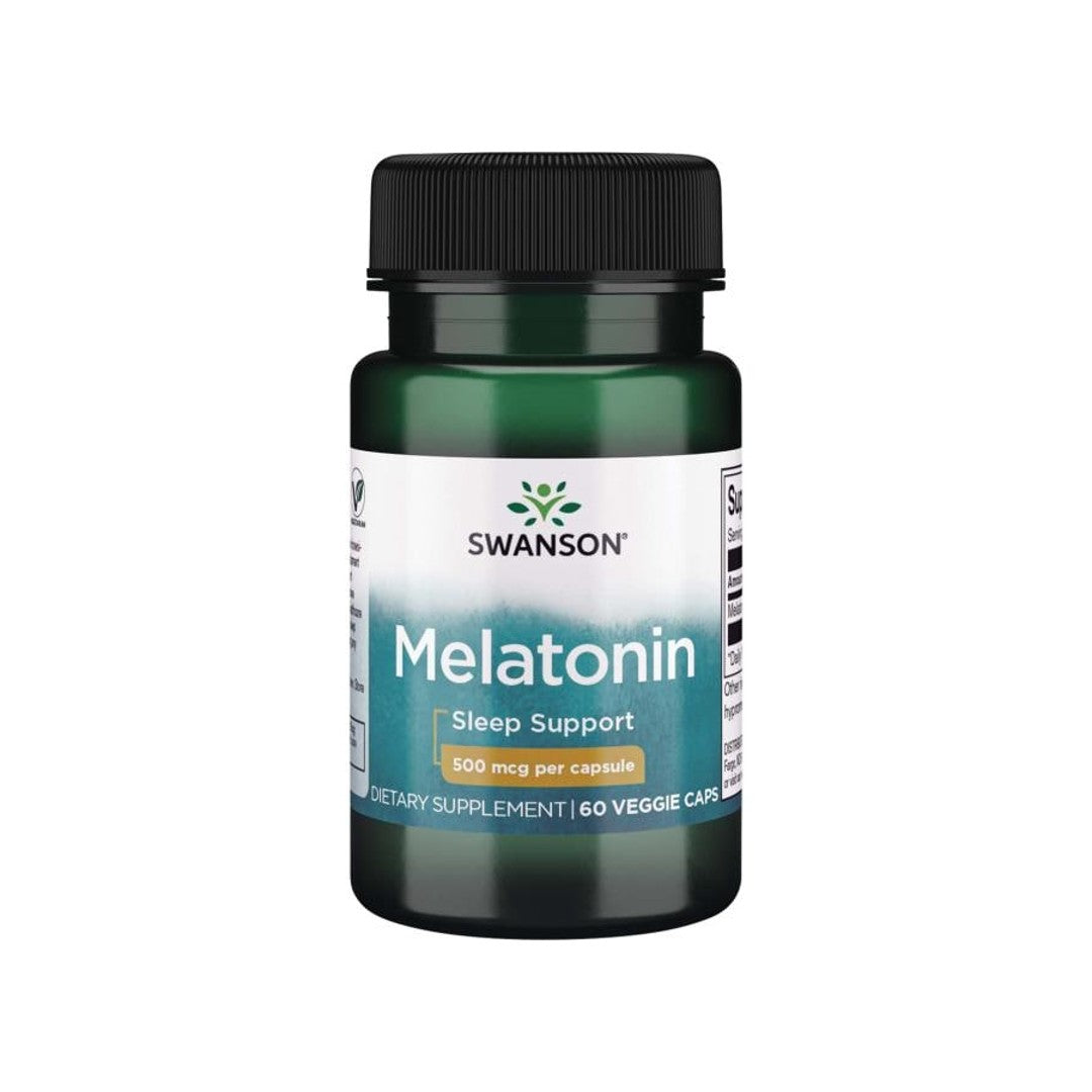 Swanson Melatonina - 0,5 mg 60 cápsulas vegetais para ajudar-te a dormir.