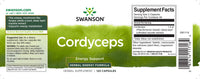 Miniatura de um rótulo para Swanson Cordyceps - 600 mg 120 cápsulas.