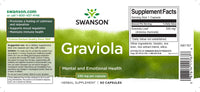 Miniatura de um rótulo de Swanson Graviola - 530 mg 60 cápsulas.