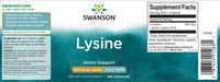 Miniatura de L-Lysine - 500 mg 100 cápsulas - rótulo