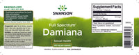 Miniatura de um rótulo de Swanson Damiana - 510 mg 100 cápsulas.
