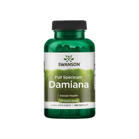 Miniatura de um frasco de Swanson's Damiana - 510 mg 100 cápsulas.