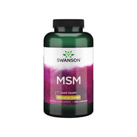 Miniatura de Um frasco de Swanson MSM - 500 mg 250 comprimidos sobre um fundo branco, que promove a saúde das articulações e do cabelo/pele.
