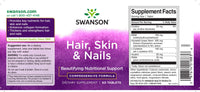 Thumbnail para Swanson Hair, Skin & Nails - 60 tabs supplement.