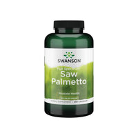 Thumbnail for Swanson Saw Palmetto é um suplemento alimentar que vem num prático frasco de 250 cápsulas. Foi especialmente formulado para apoiar a saúde da próstata e promover o fluxo do trato urinário.