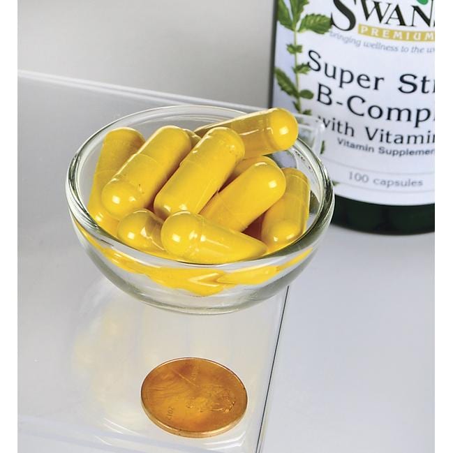 Swanson B-Complex com Vitamina C - 500 mg 100 cápsulas.