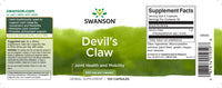Miniatura do rótulo de Swanson's Devils Claw - 500 mg 100 capsules.