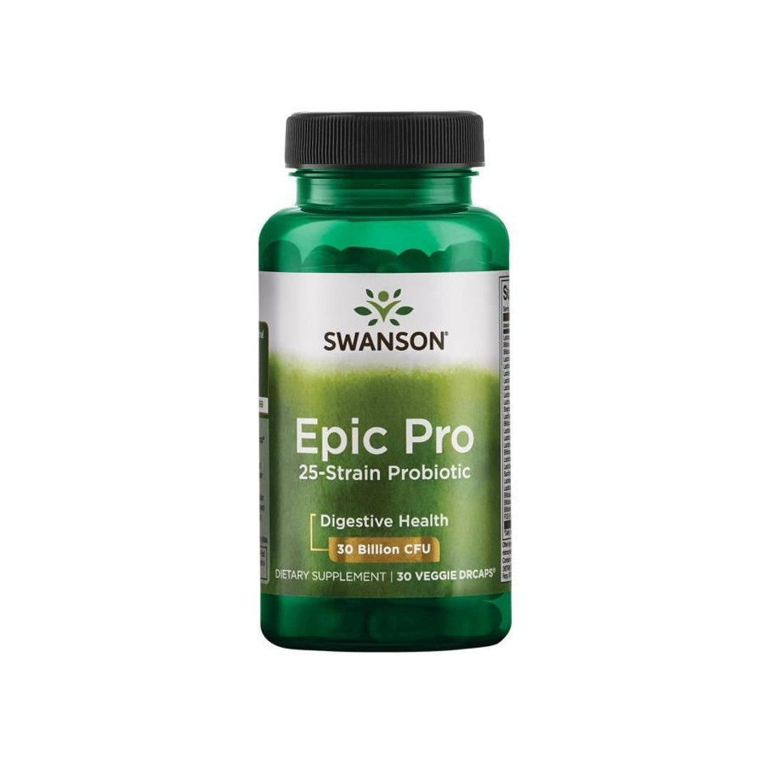 Swarson Epic Pro 25-Strain Probiotic - 30 cápsulas vegetais.