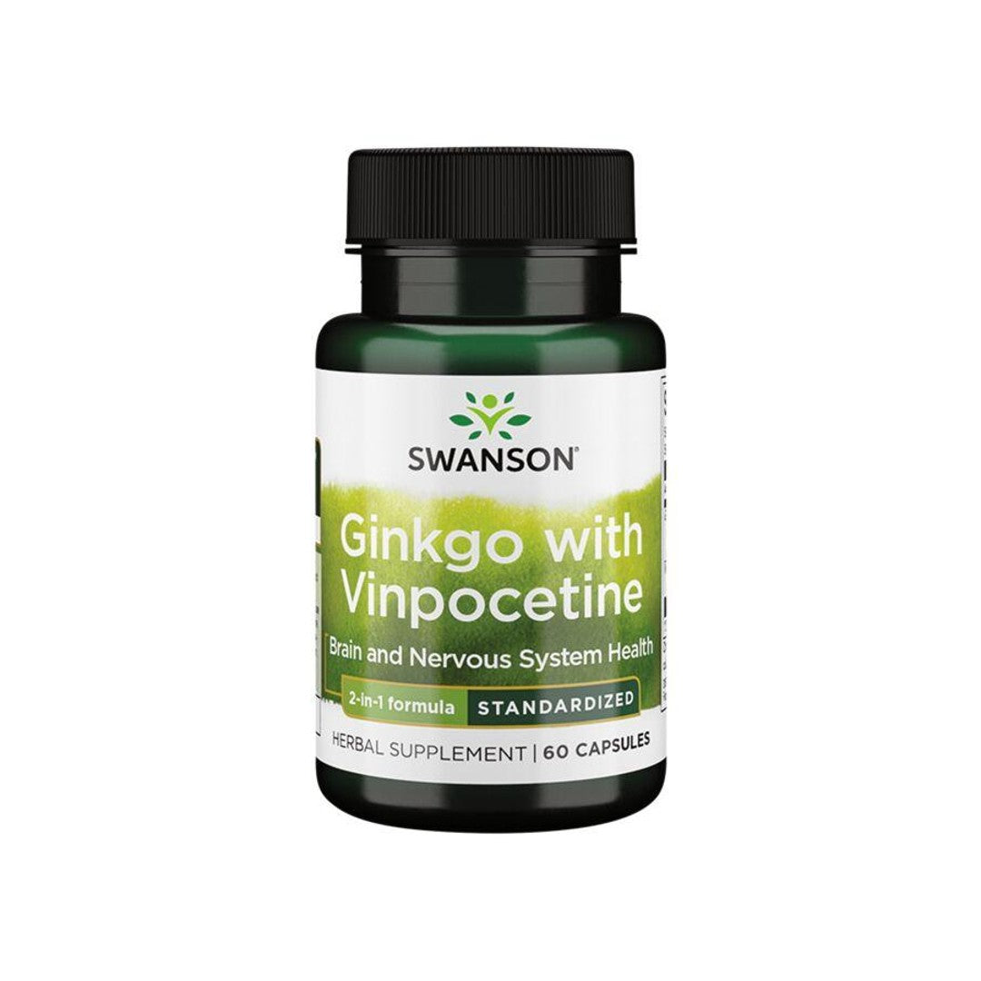 Swanson Ginkgo com Vinpocetina - 60 cápsulas