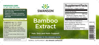 Miniatura do rótulo do suplemento alimentar Swanson Extrato de bambu - 300 mg 60 cápsulas vegetais.